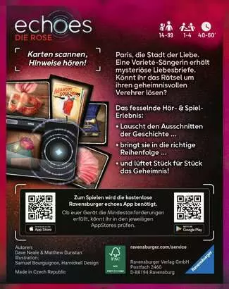 Gesellschaftsspiel, Krimispiel, Hörspiel-Rätsel, Kartenspiel, Rote Verpackung