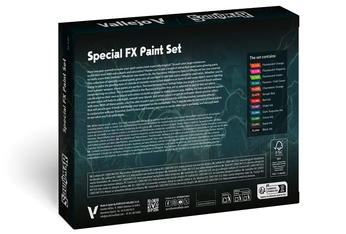 Squidmar X Vallejo - Special FX Paint Set Squidmar X Vallejo - Special FX Paint Set