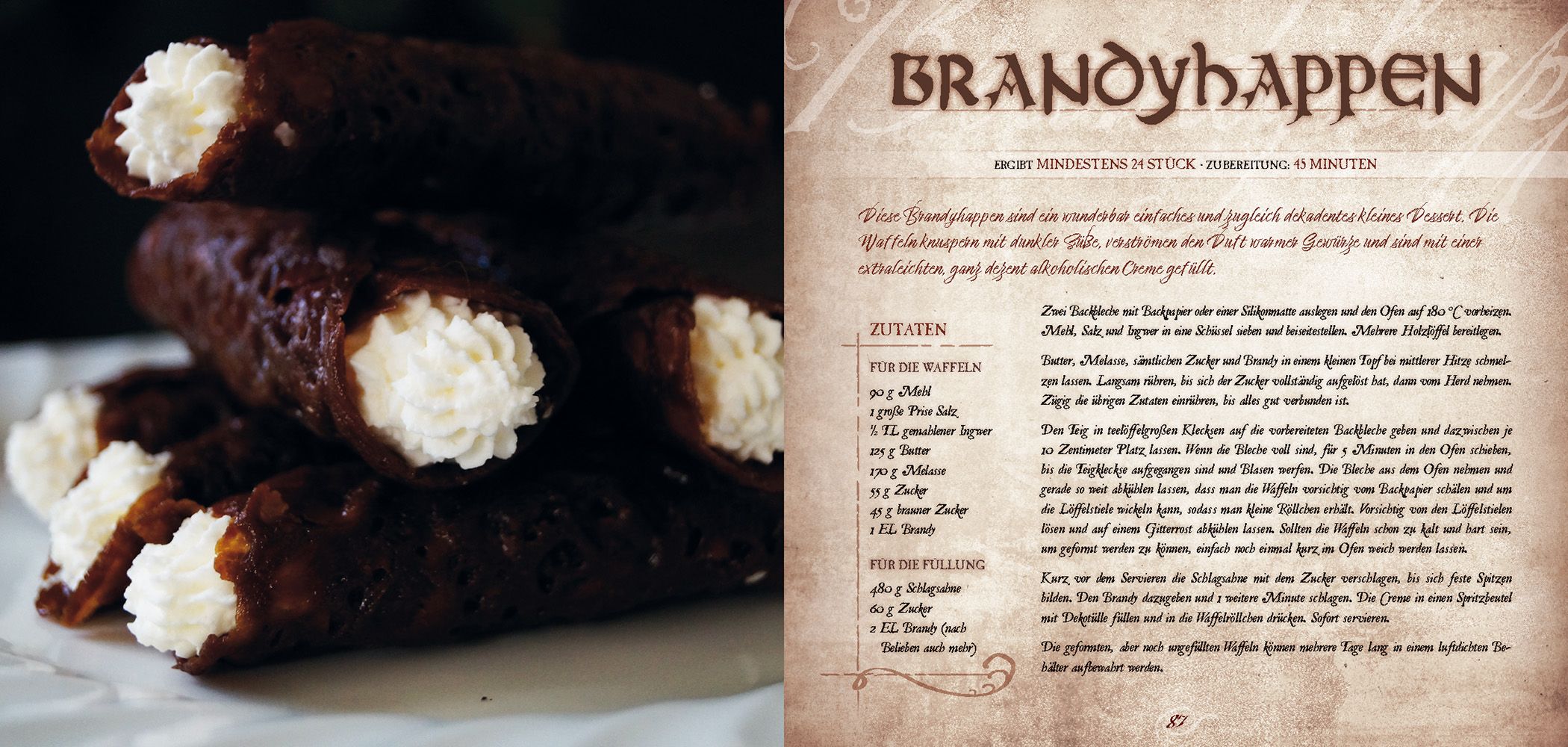 dessert, waffles, cream, schokolade, rezept