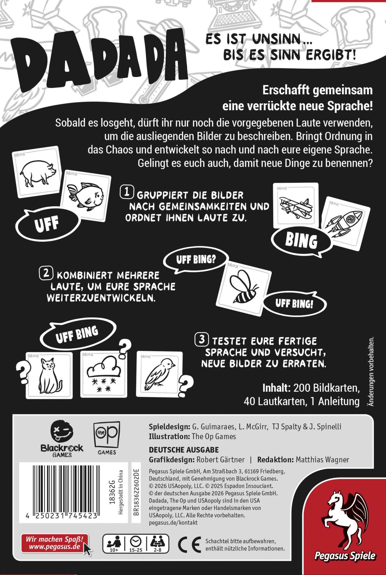DaDaDa Karten, Spiel, Spielkarten, Black-White, Grafik