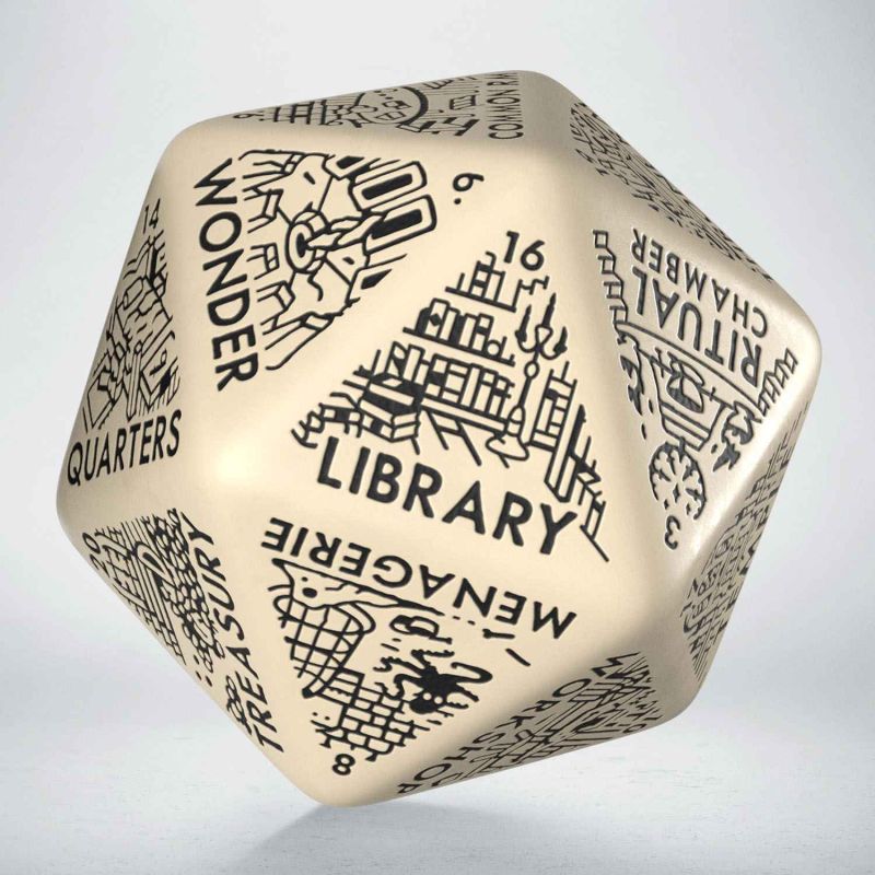 Dungeon Generator Die: Beige & Black Würfel, Literatur, Bibliothek, Kartenwürfel, Muster