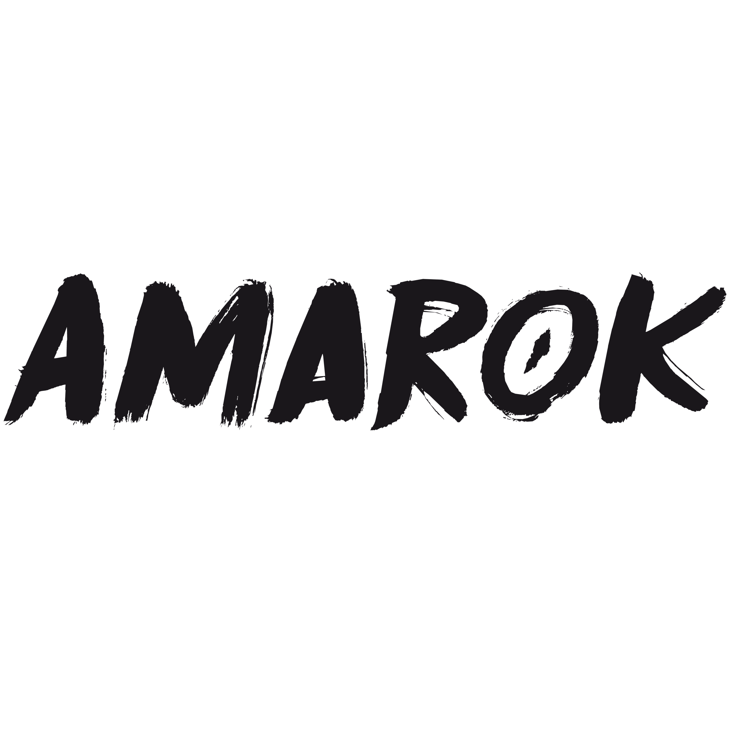 Amarok Amarok-Logo, Schriftzug, schwarze Schrift, Pinselstrich-Design