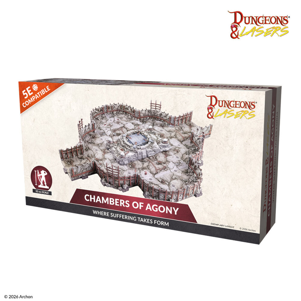Dungeons & Lasers: Chambers of Agony Fantasy-Spielgelände, Verlies-Diorama, Geländeset, 32-mm-Maßstab, 5E-kompatibel