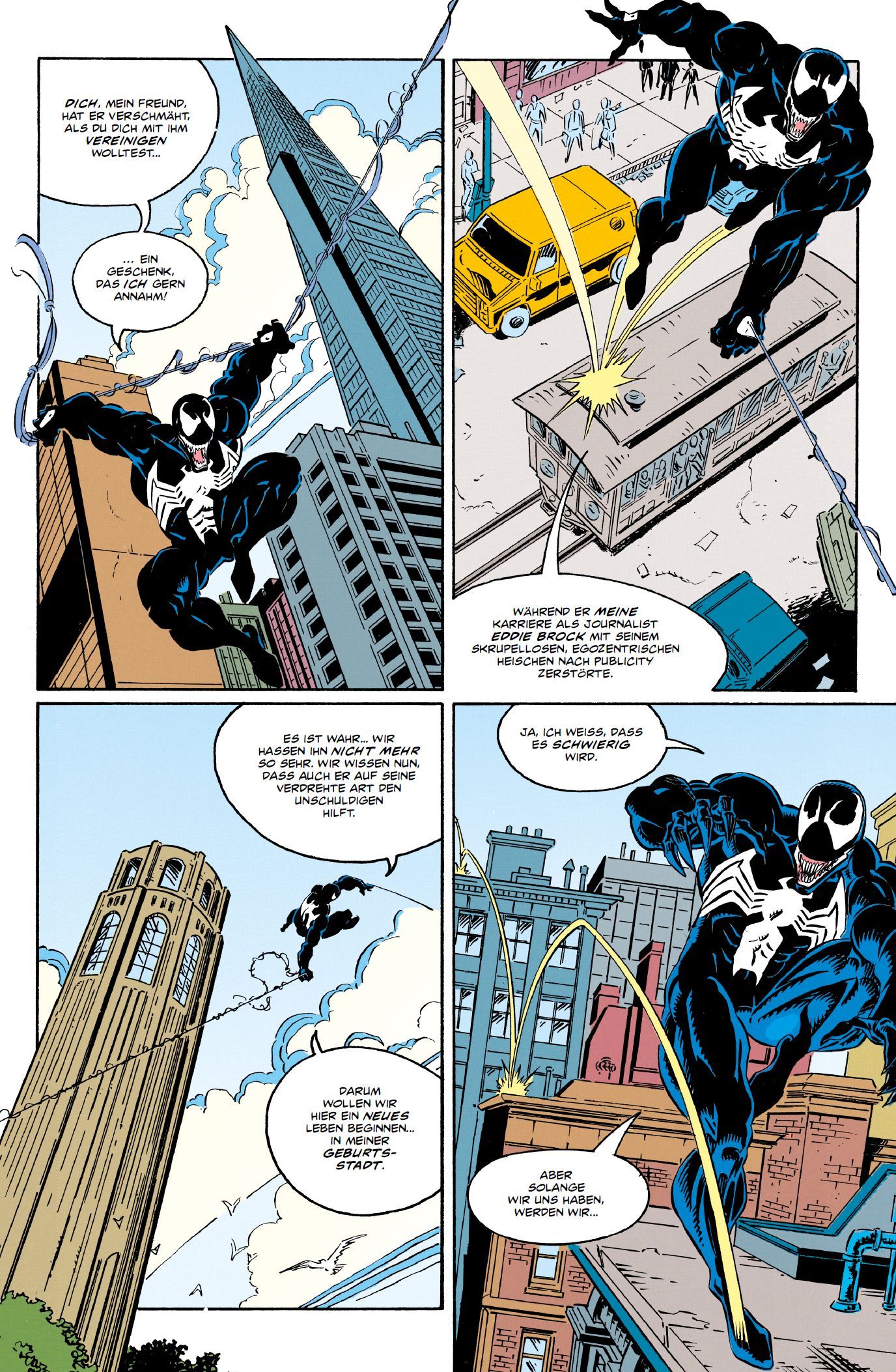 Comic, Superheld, Schwarz, Venom-Anzug, Stadt