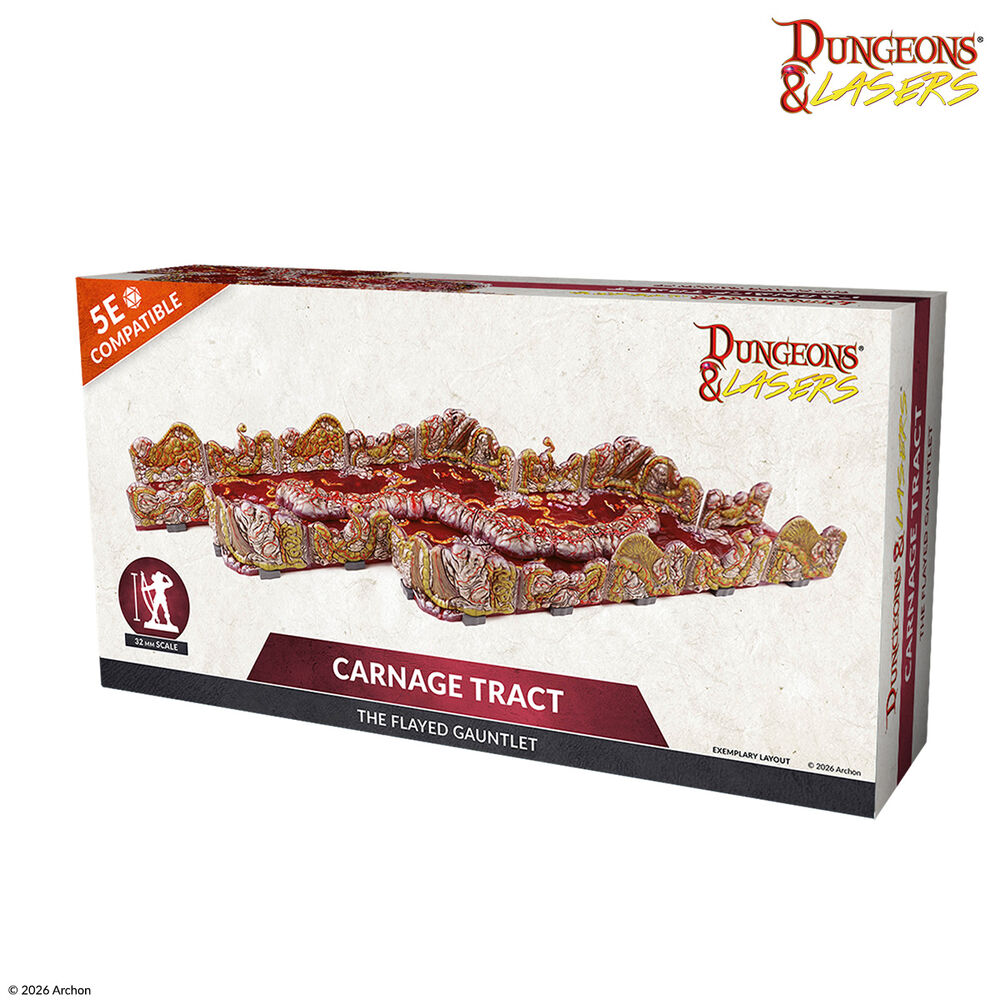 Dungeons & Lasers: Carnage Tract Tabletop-Gelände, Fantasy-Miniaturen, Geländeset, 32-mm-Maßstab, 5E-kompatibel