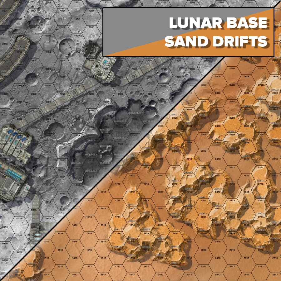 Battletech: Battlemat Alien Worlds - Lunar Base / Sand Drifts Battletech: Battlemat Alien Worlds - Lunar Base / Sand Drifts