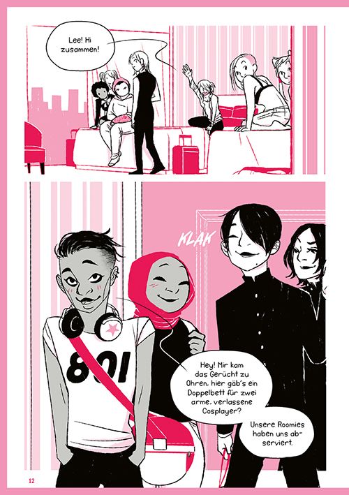 Crossplay Comic, Manga, Gruppe, Mitreisende, Rucksack