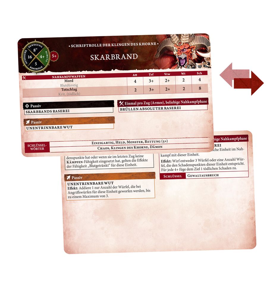 Age of Sigmar: Warscroll Cards - Blades of Khorne dt.