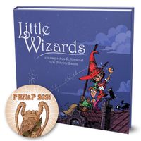 Kinder-Partyspiel, Wimmelbild, Kartenspiel, Dimensionaler Stil, Wizards-Setting