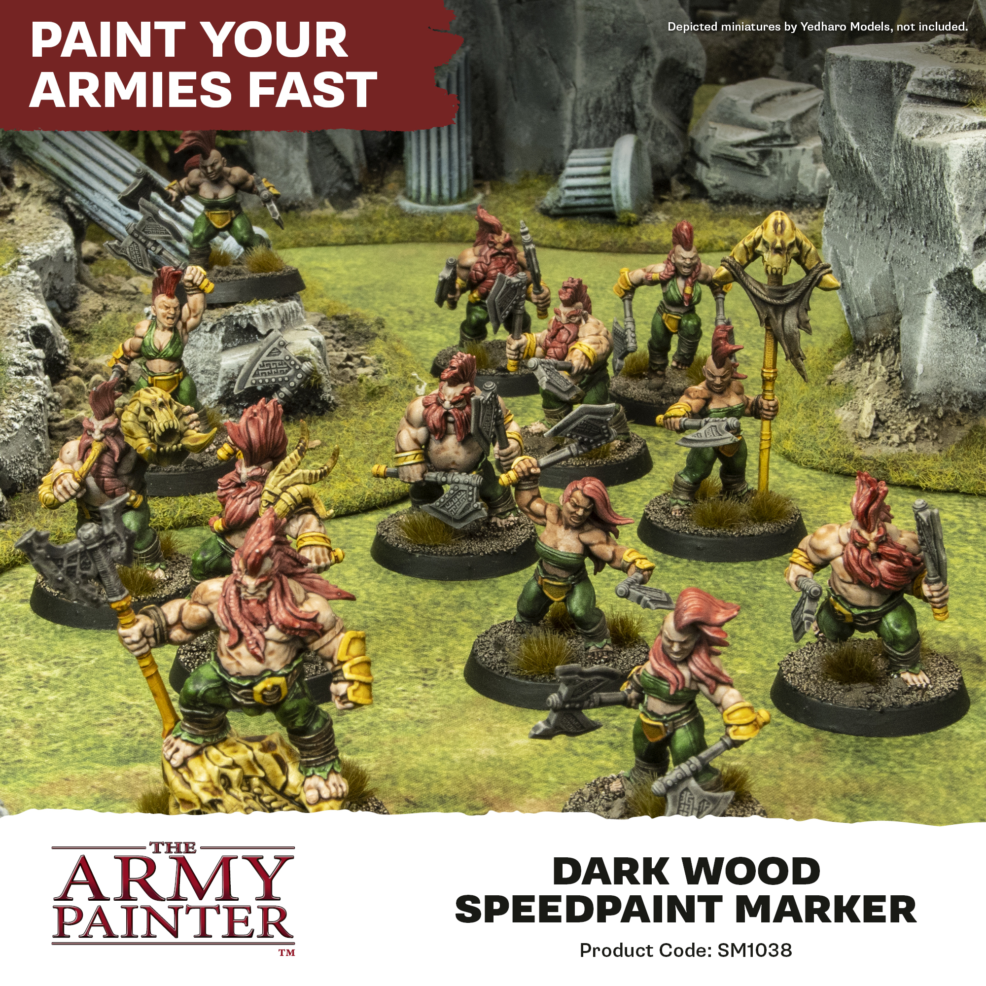 Miniatur, Krieger, Speedpaint, Terrain, Dunkles Holz