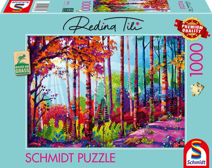 Puzzle: Im Herzen des Waldes Puzzleset, Wald, Bäume, bunt, Puzzle 1000 Teile