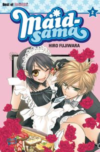 Maid-sama Bd.2 Manga, Maid, weibliche Charaktere, Rosenblätter, rosa Hintergrund