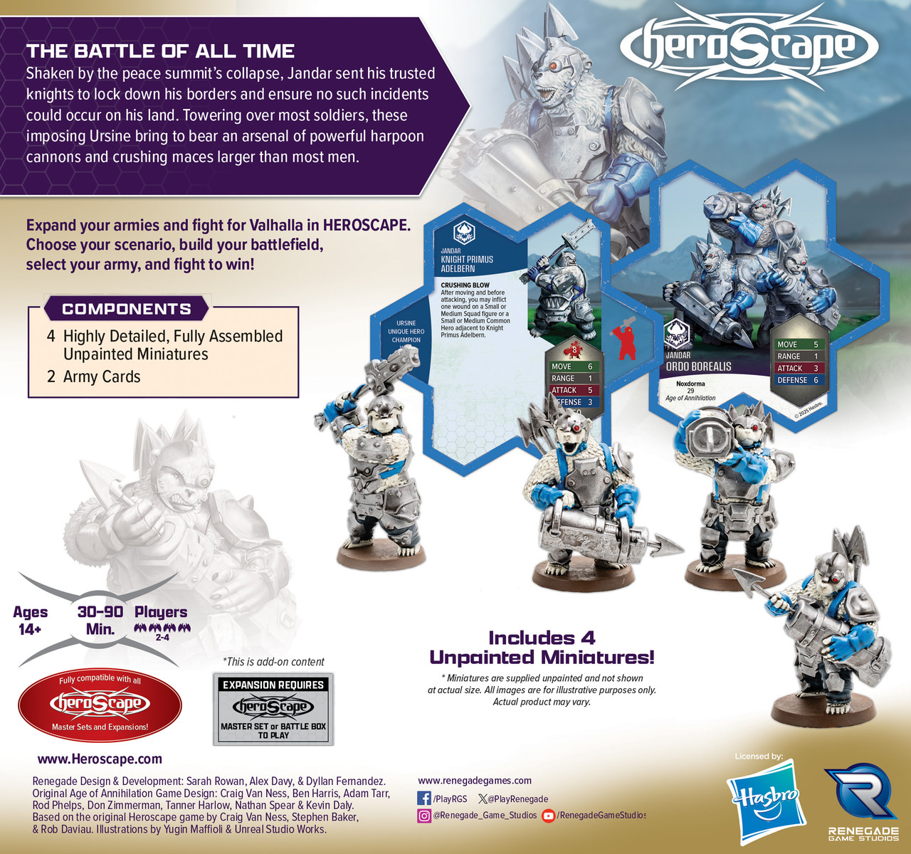 HeroScape: Rising Tide Knight Primus Adelbern & Ordo Borealis Army