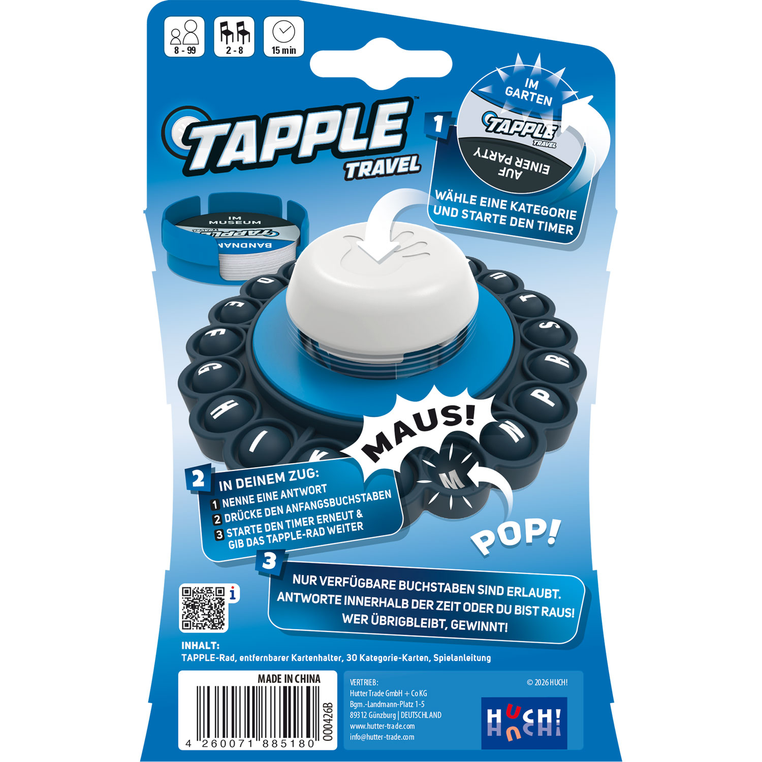 Reisespiel, Wortspiel, Spielrad, Kartenspiel, Timer
