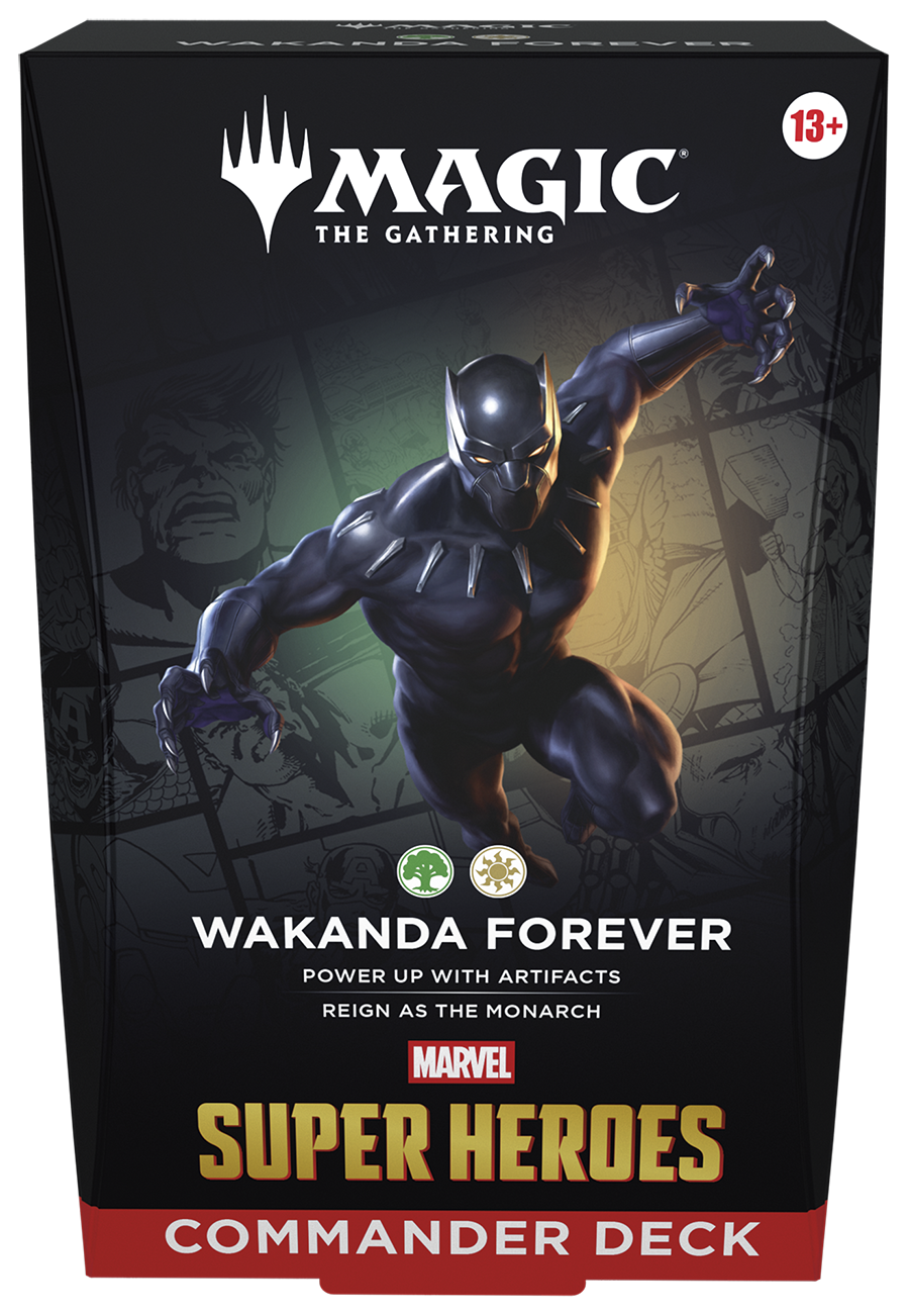Magic CCG: Marvel Super Heroes Commander Deck Wakanda Forever Wakanda Forever, Commander Deck, Super Heroes, Marvel, Plastikbox