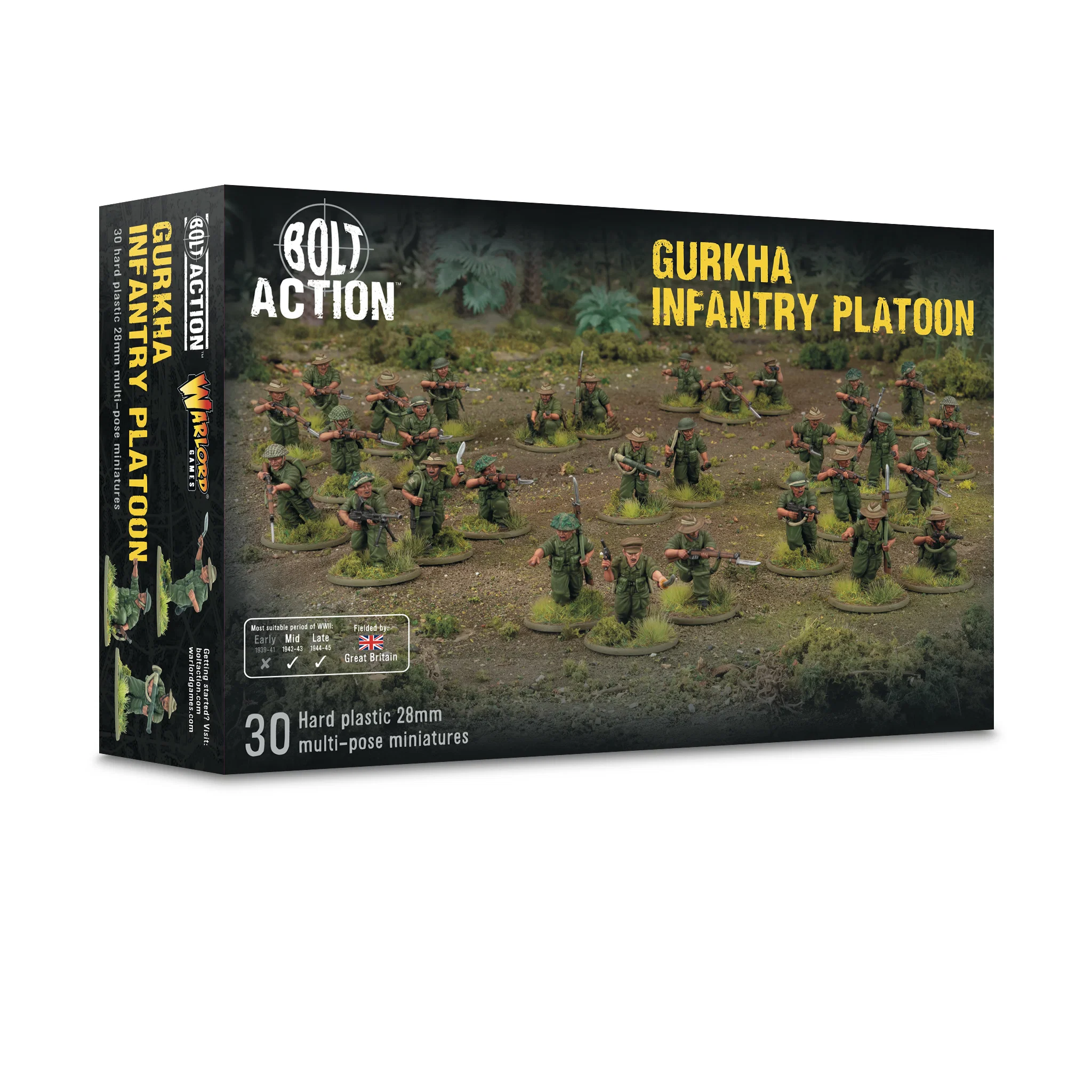 Bolt Action: British - Gurkha infantry platoon Miniaturen, Infanterie, Gurkha, Kunststoff, Tabletop