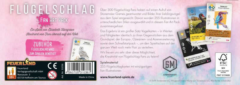 flugelschlag, fan art, karten, spielmaterial, feuerland spiele