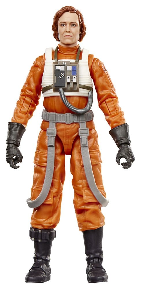 Sci‑Fi Figur, Oranger Anzug, Lebenserhaltungsweste, Harnais, Schwarze Handschuhe