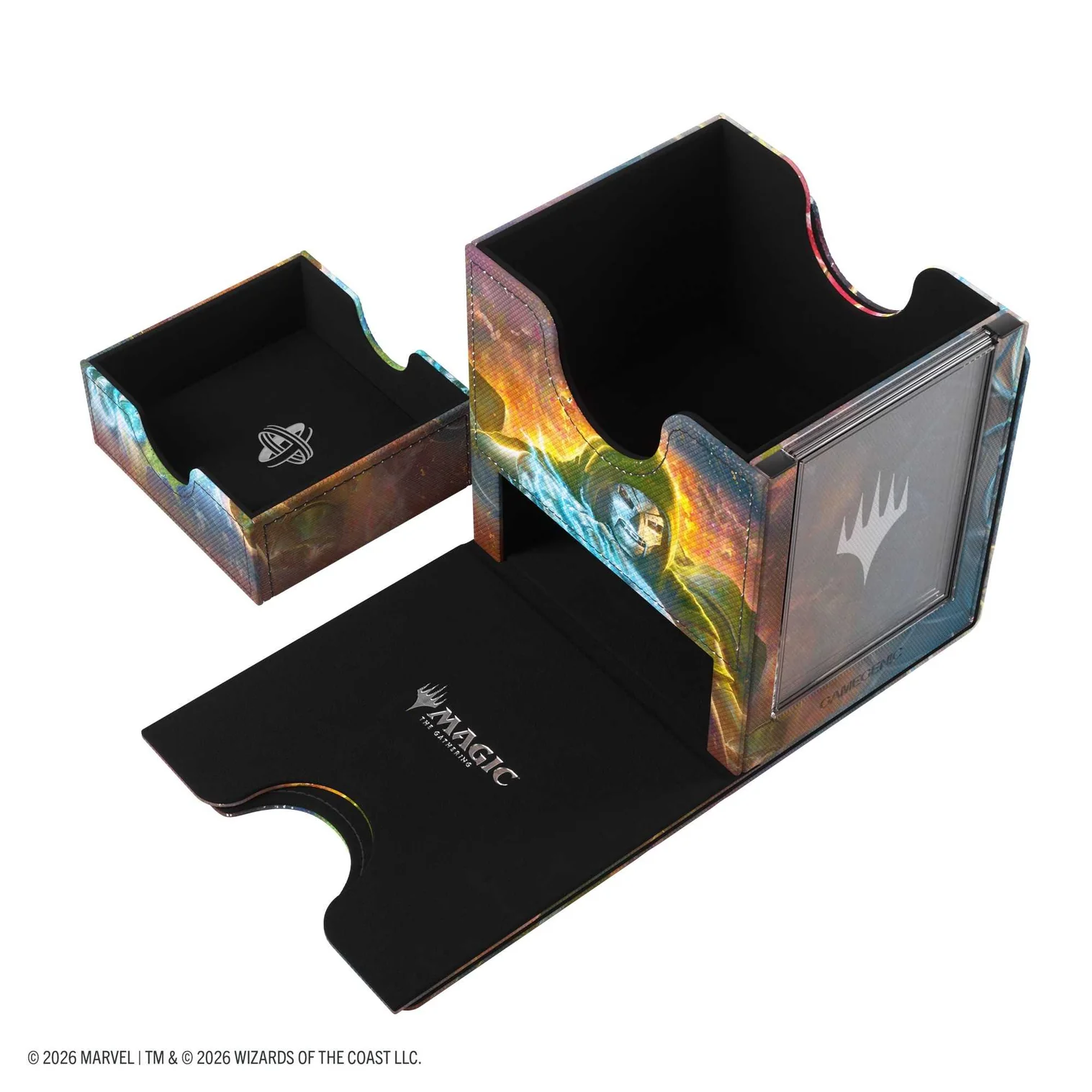 Gamegenic: Deckbox Sidekick Pro 100+ XL Convertible Magic Marvel Superheroes - Doom/Loki Kartenhalter, Magic: The Gathering, Spielunterlage, Aufsteller, Lithografie-Design