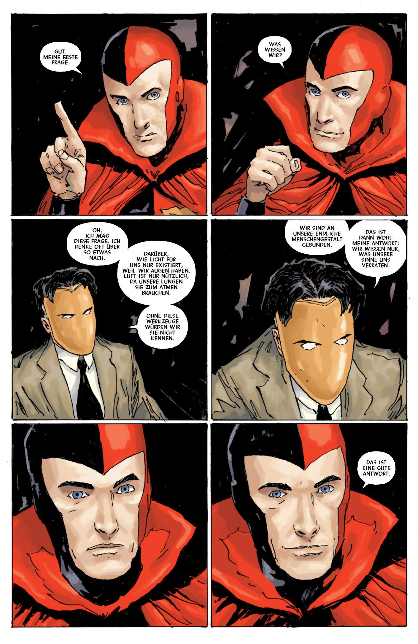 cape, Superheld, Rot-Schwarz, Maske, Comic-Panel