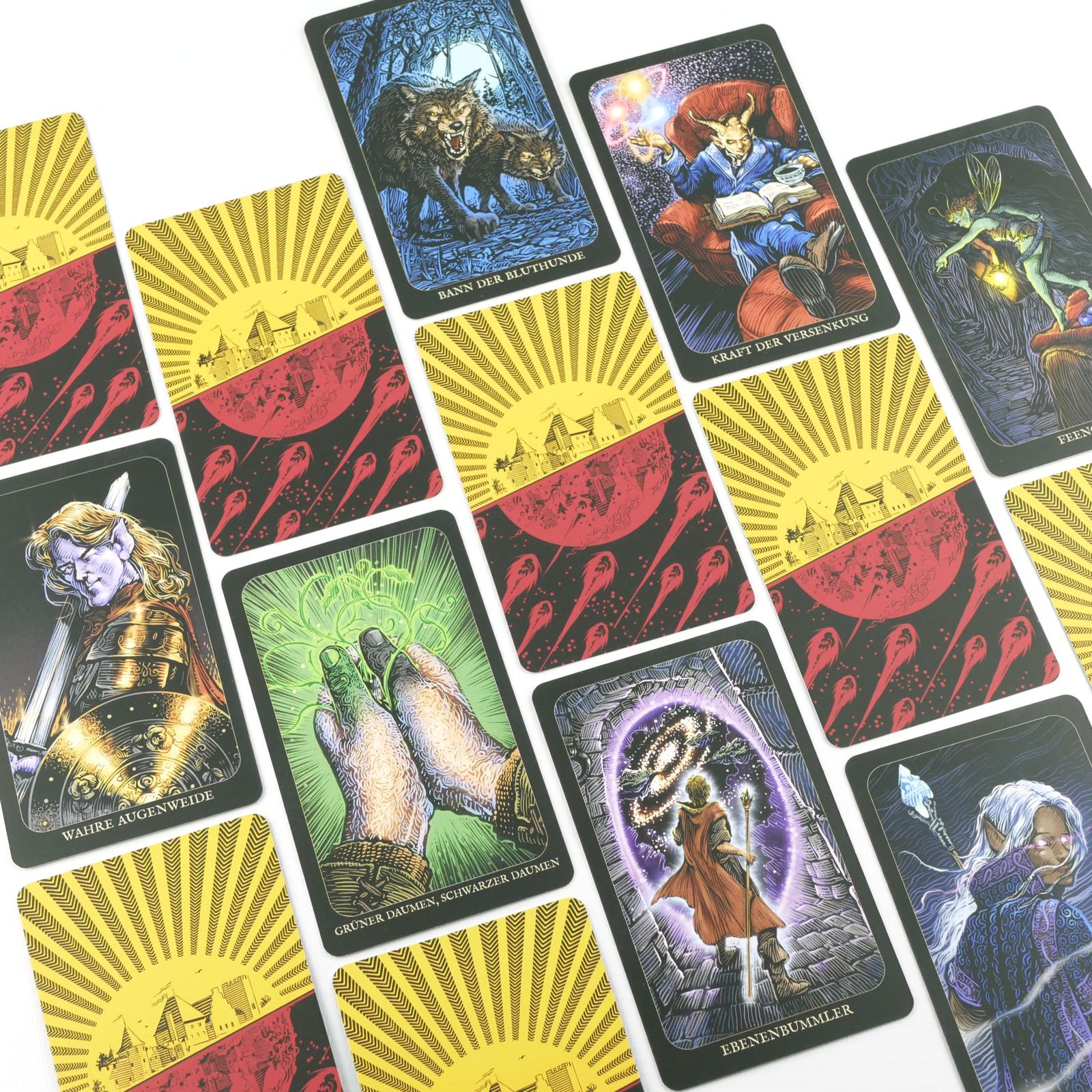 Tarotkarten, Deck, Kartenrückseiten, Mystisch, Illustriert