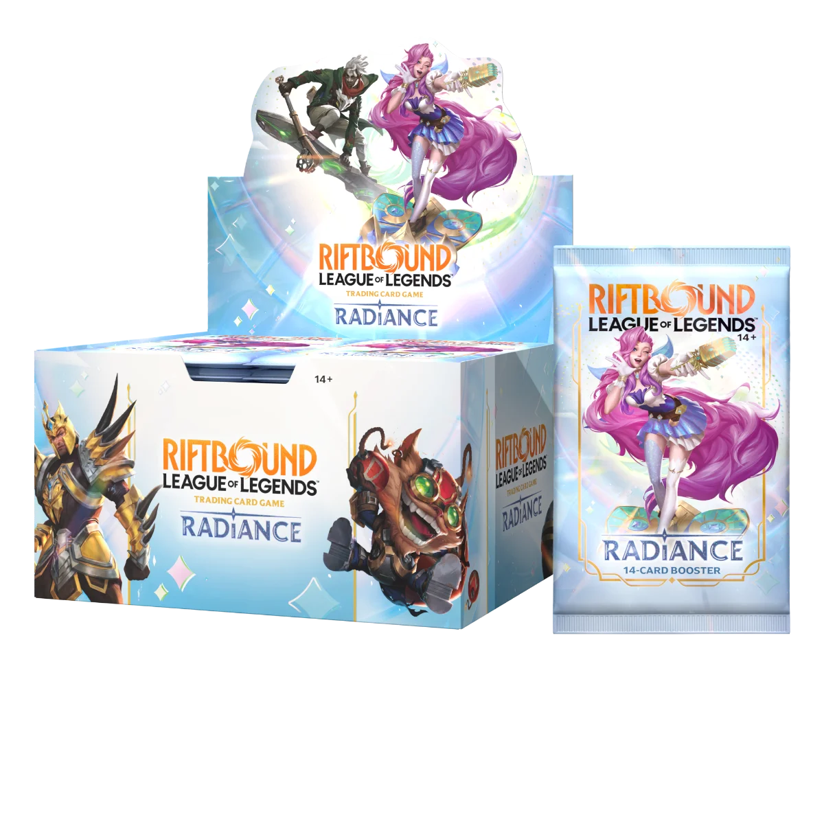 Riftbound TCG: Radiant Booster Display (RB05) Trading Card Game, Riftbound Radiance, Deck Box, booster, Artwork
