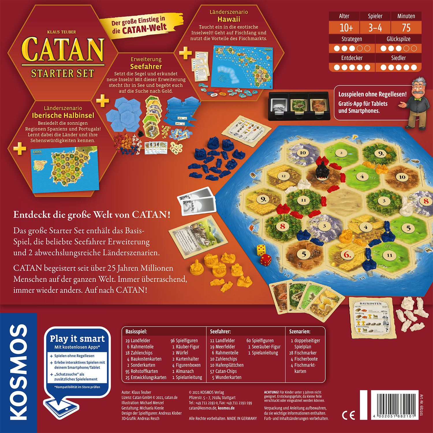 Catan: Starter Set (Grundspiel + Erweiterung + Zwei Länderszenarien)