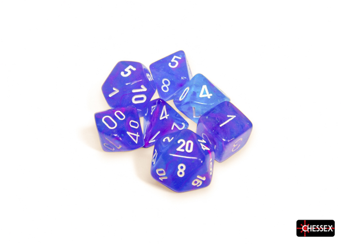 Würfel: 7er-Würfelset "Nebula" (Aura/White)