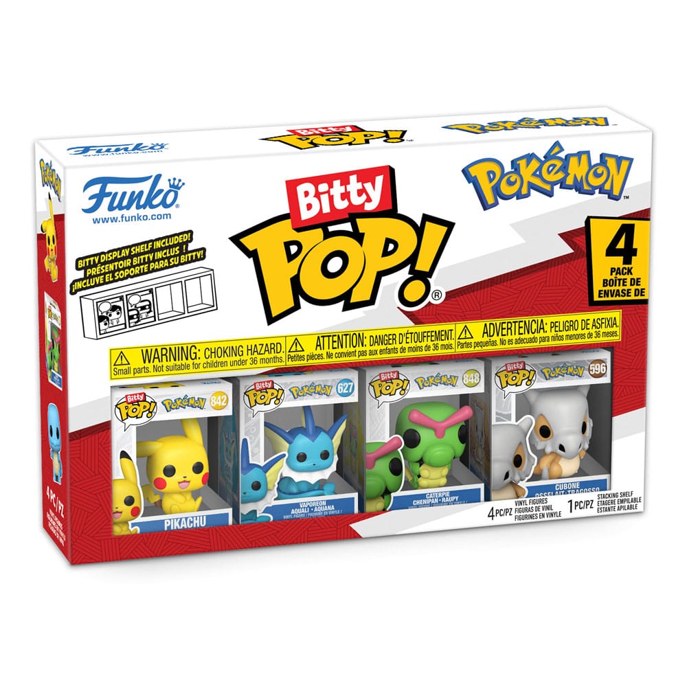 Pokémon: POP Bitty 4er Set Series 1 (Pikachu/Aquana/Raupy/Tragosso)