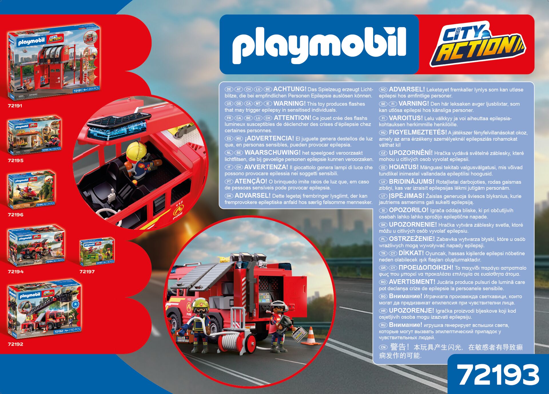 Playmobil, City Action, Feuerwehr, Rettungsteam, Löschfahrzeug
