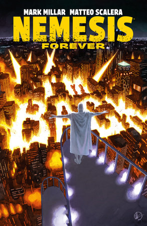 Superheld, Stadtblick, Klippe, Feuer, Cape