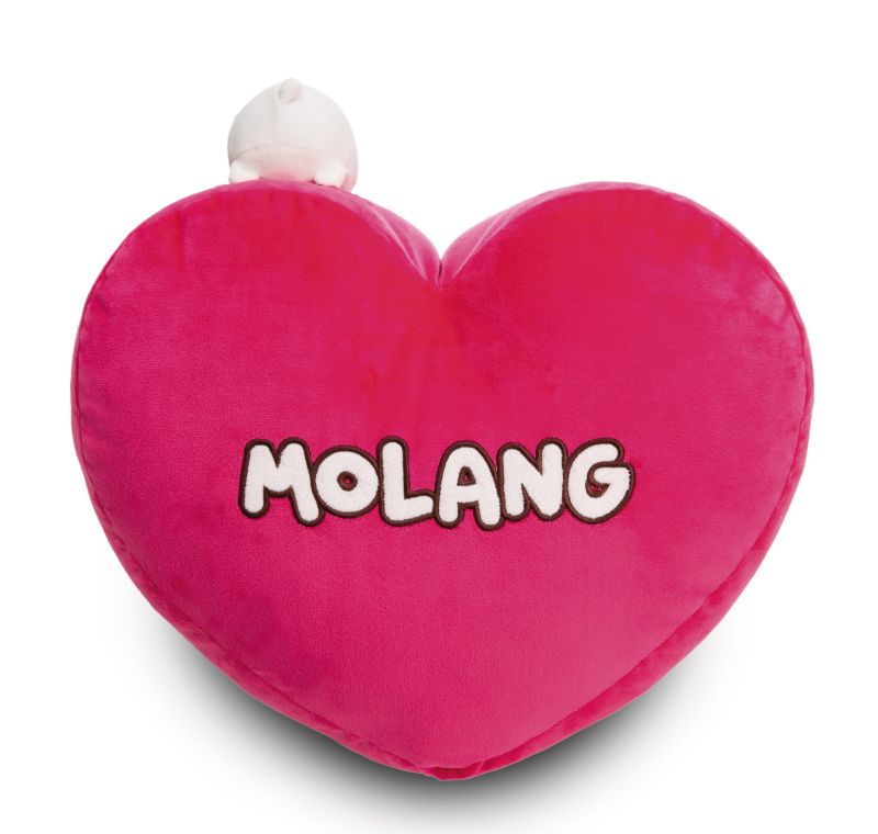 Molang: Plüsch Kissen Herz mit Mini Molang 42x27cm Molang: Plüsch Kissen Herz mit Mini Molang 42x27cm