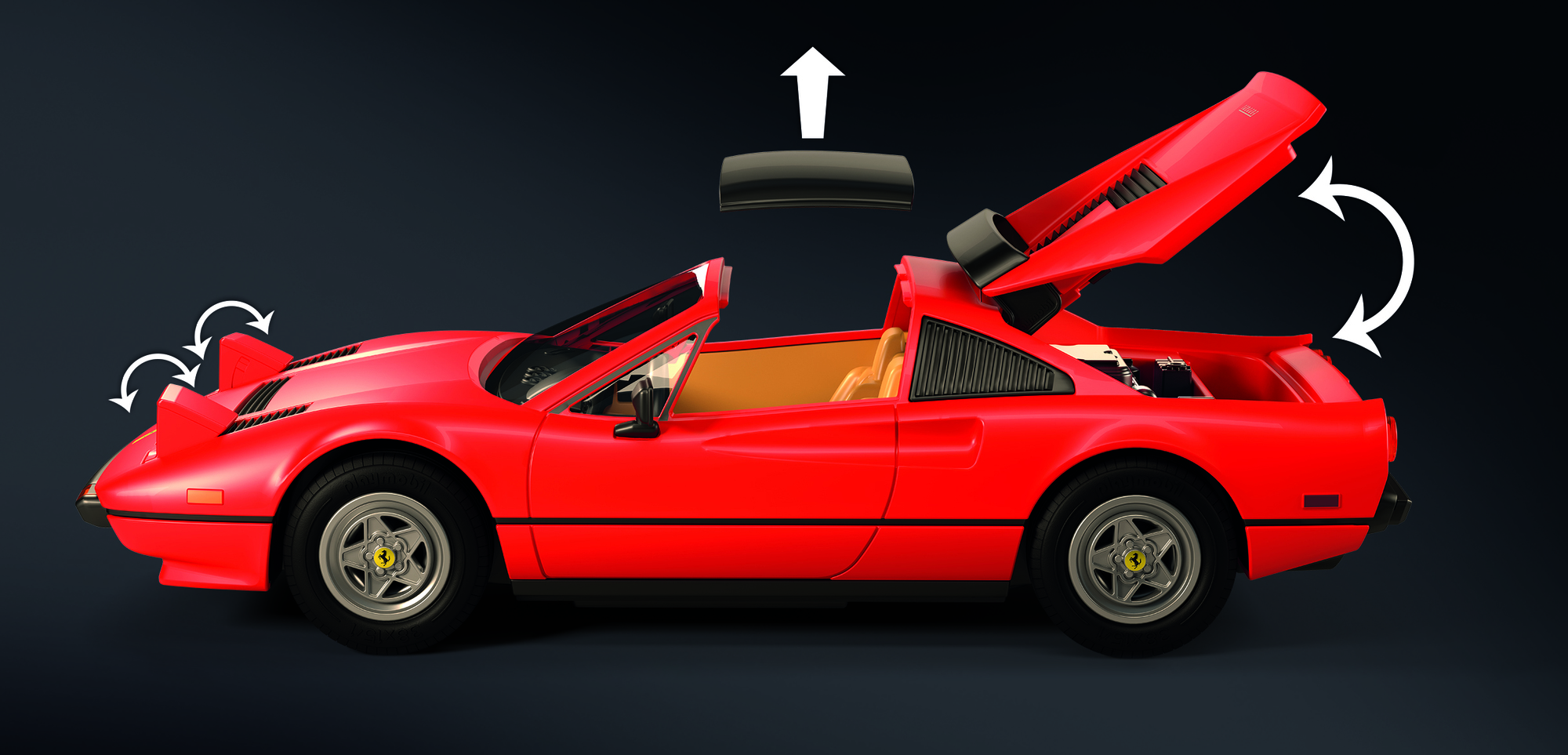 Playmobil: Magnum, p.i. Ferrari 308 GTS Quattrovalvole sportscar, rot, Cabrio, Exotisch, Ferrari-ähnlich