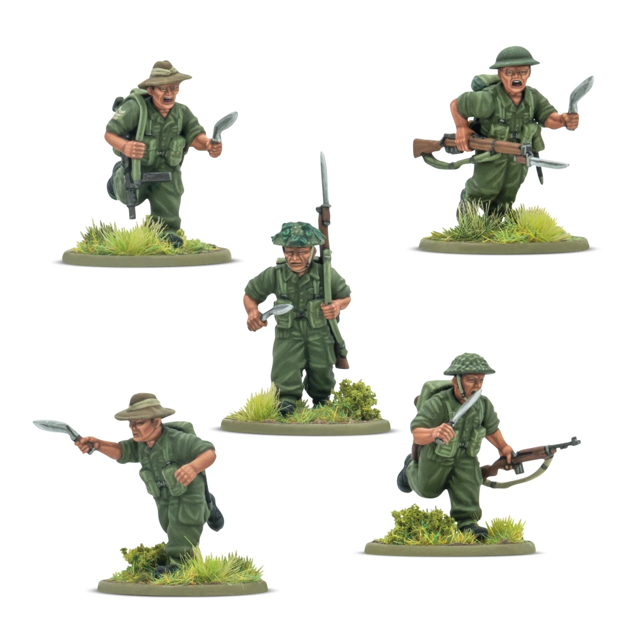Militärsoldat, Grün Uniform, Sammelminiatur, Messer, Waffe
