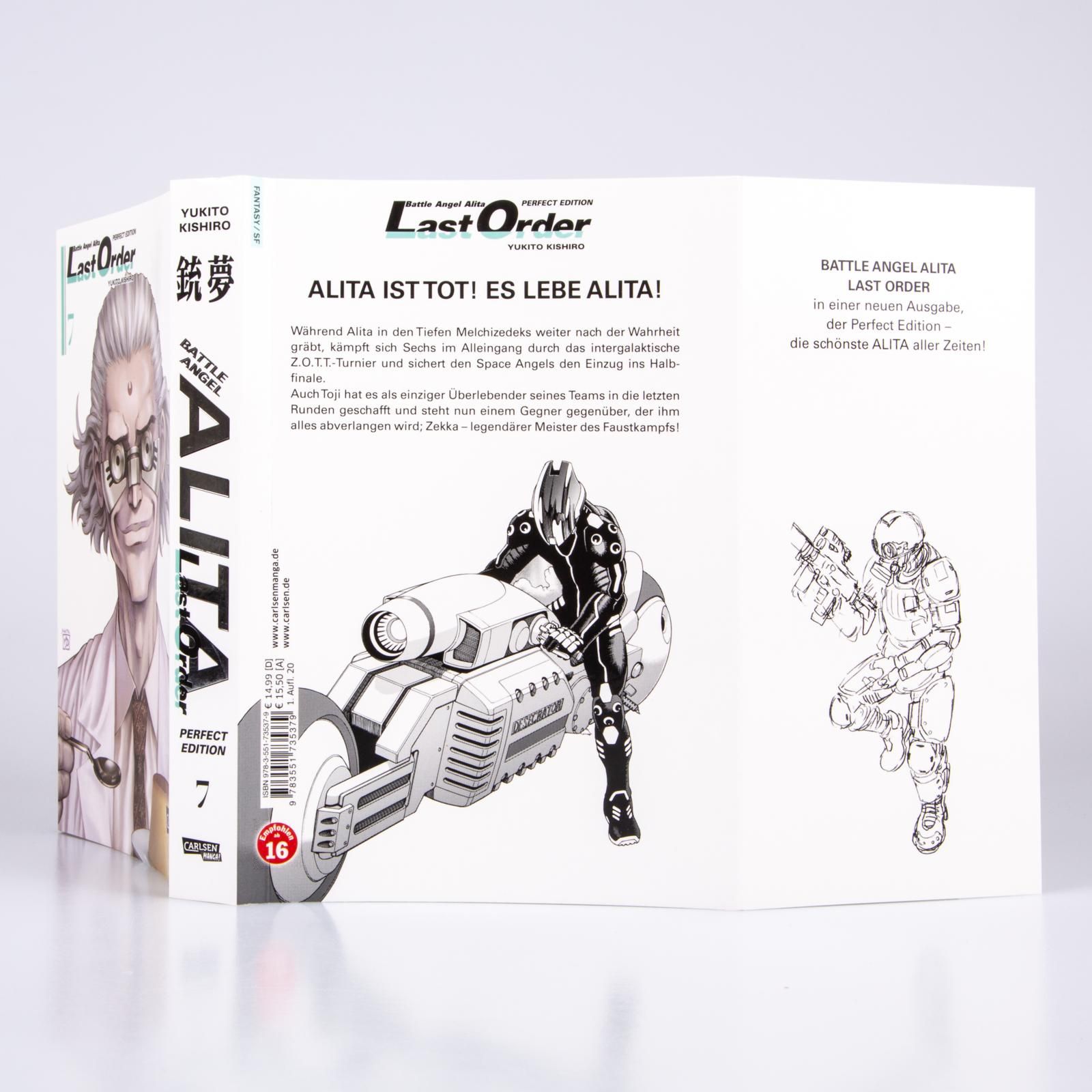 Battle Angel Alita: Last Order Perfect Edition Bd.7 Comic, Artbook, Alita Last Order, Motorrad, Schwarz/Weiß