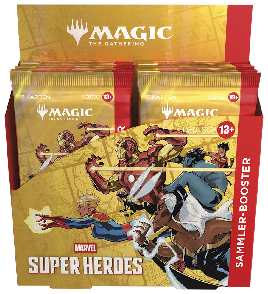 Magic CCG dt.: Marvel Super Heroes Sammler-Booster Display Magic the Gathering, Kartenpack, Deutsch, Sammelkarten, Helden