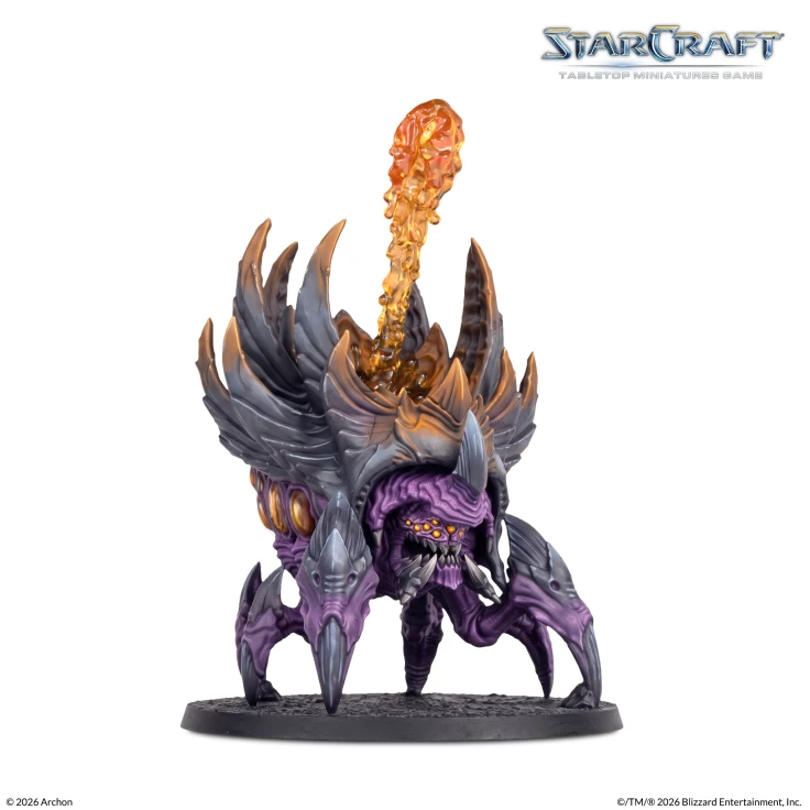 Starcraft TMG: Zerg - Ravager Miniatur, Figur, Monster, Lila, Sichelartige, Orangener Leuchte