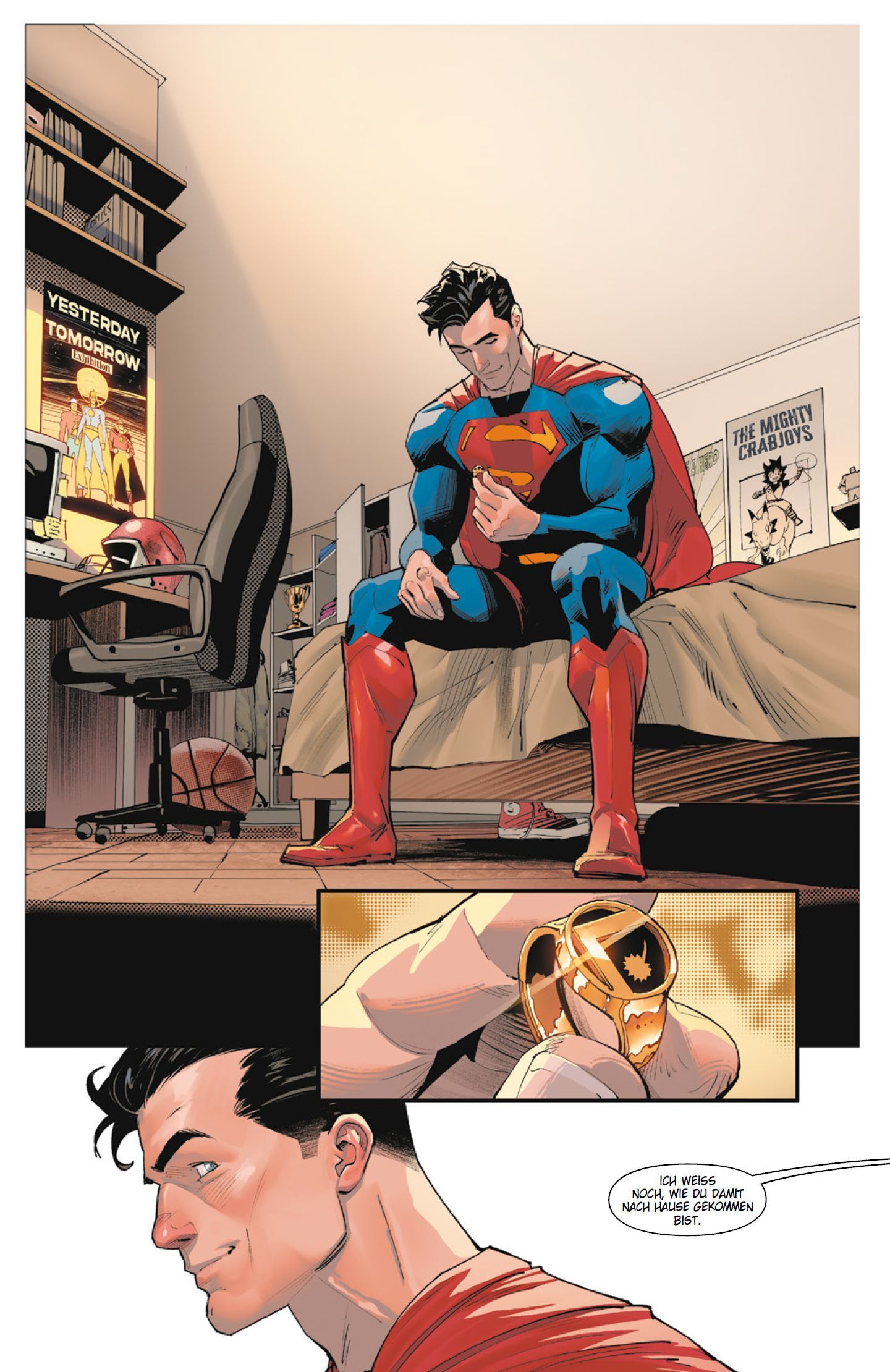 Superman, Komik, Zimmer, Cape, Roter Stiefel