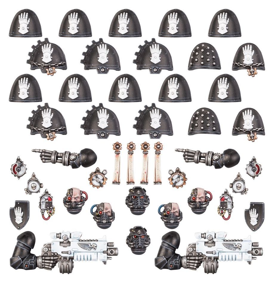 Warhammer 40k: Space Marines - Iron Hands Primaris Upgradeset & Abziehbilder