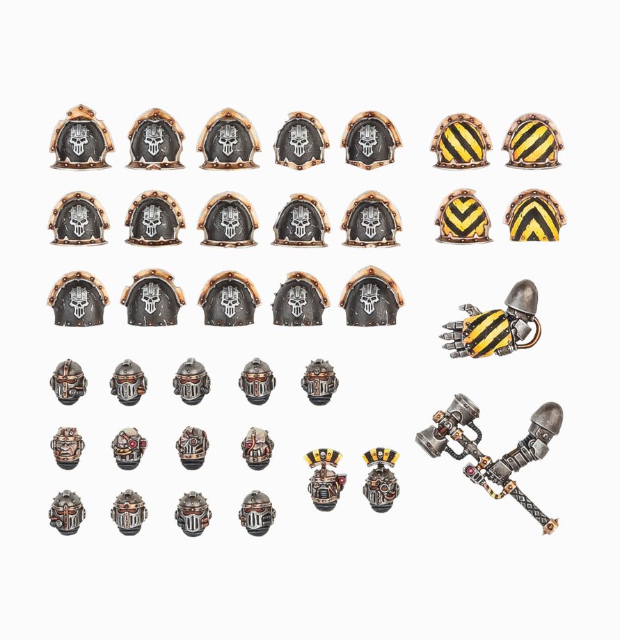 kultistenhelm, kriegerhelm, stiefhelm, schildplatten, waffe-minis