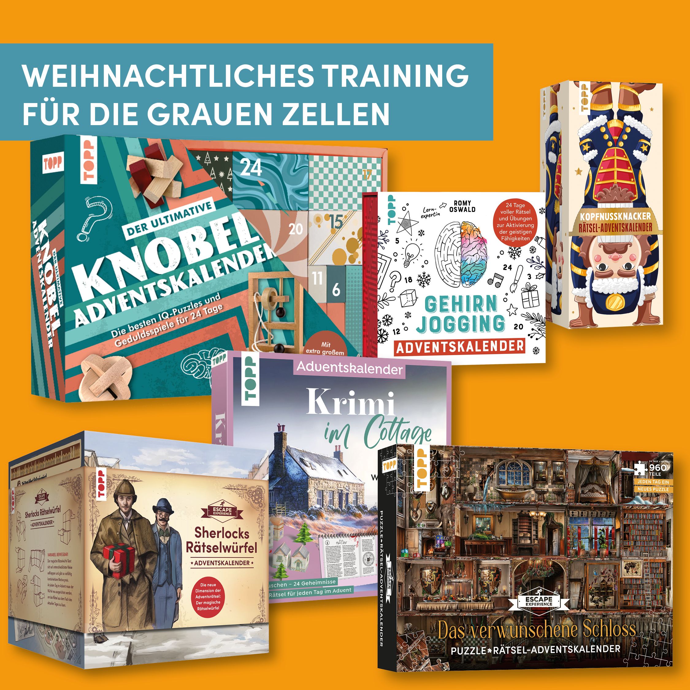 Adventskalender: Ultimativer Knobel-Adventskalender Adventskalender, Knobel, Puzzle, Krimi, Adventskalender-Set