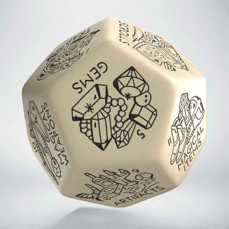 Treasure Generator Die: Beige & Black würfel, polyeder, kunststoff, beige, figur