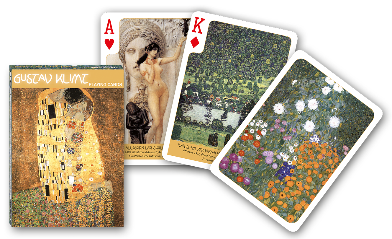Spielkarten: Gustav Klimt karten, Playing cards, Gustav Klimt, Blumenmuster, Karten-Deck