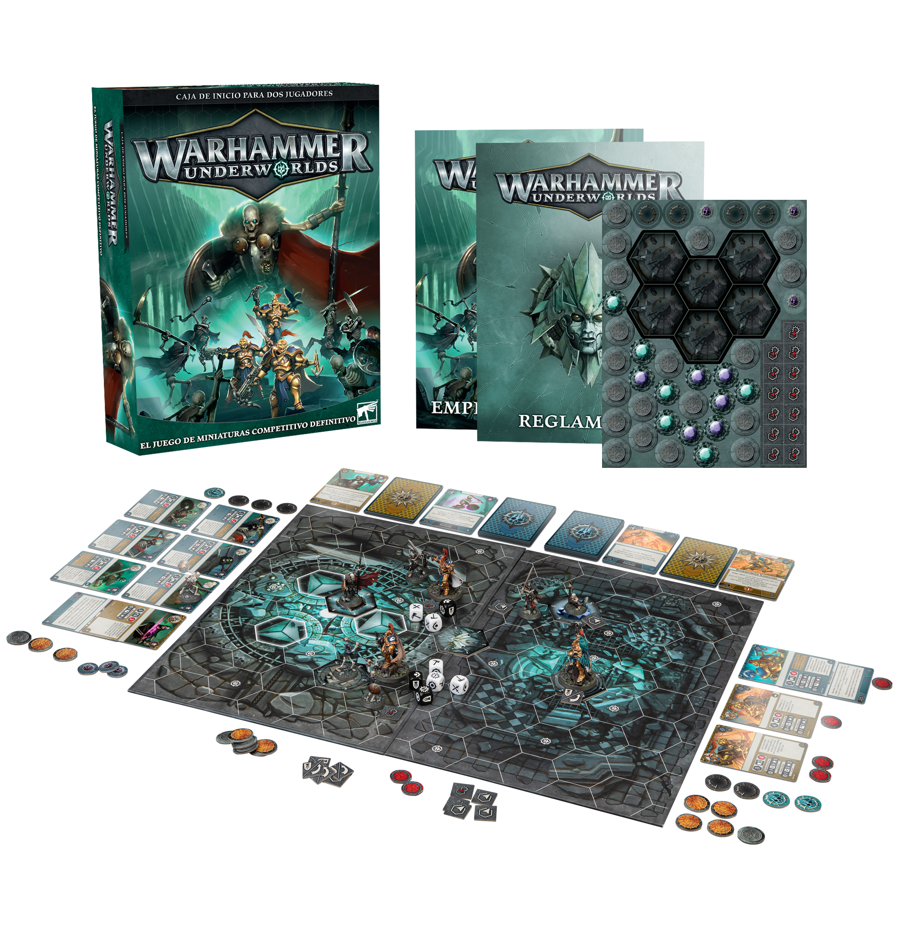 Brettspiel, Miniaturen, Territoriumskontrolle, Würfel, Marken
