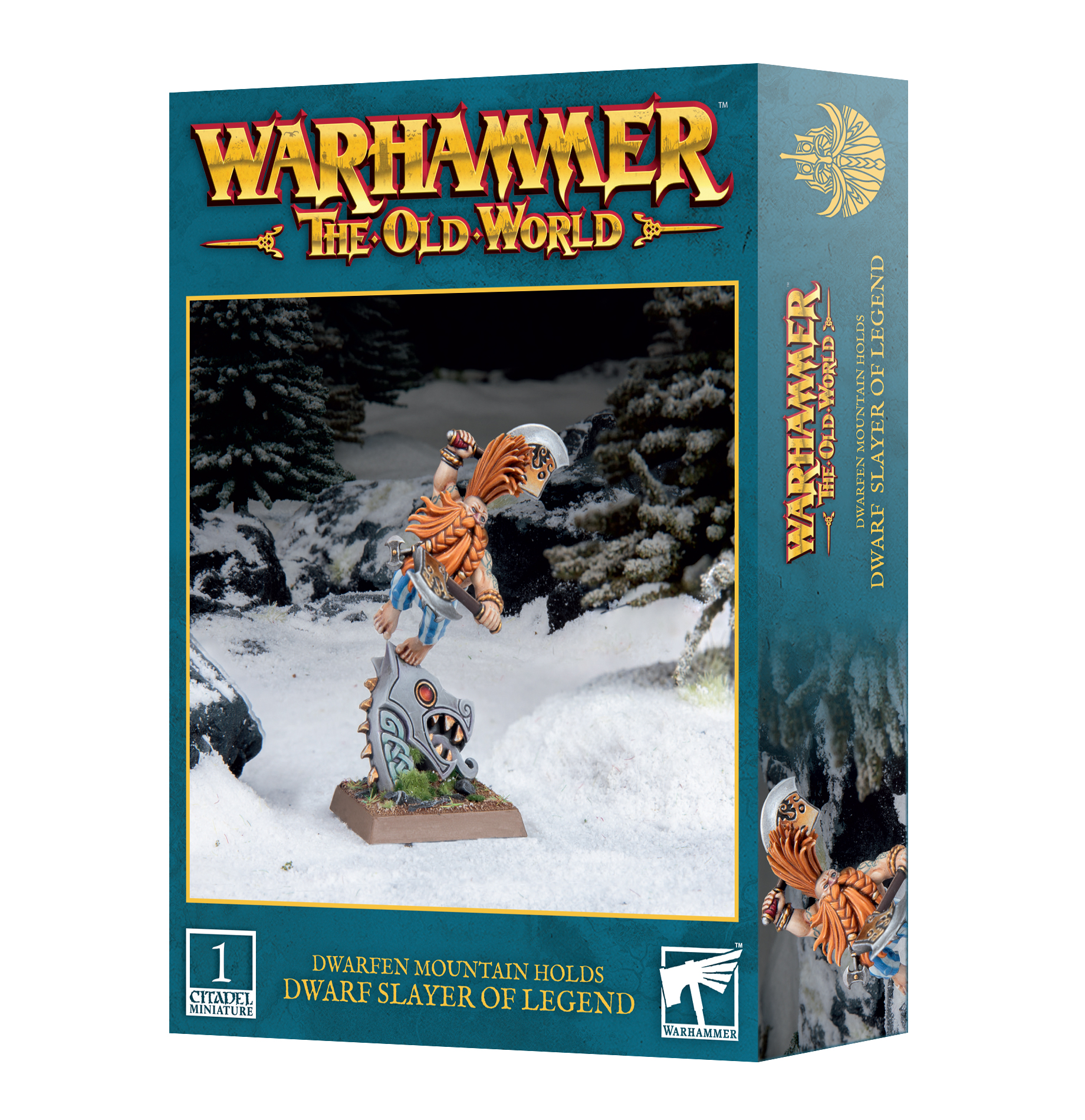 Warhammer: the Old World Dwarven Mountian Holds - Slayer of Legend Miniatur, Figur, Zwerg, Warhammer, Schneeszene