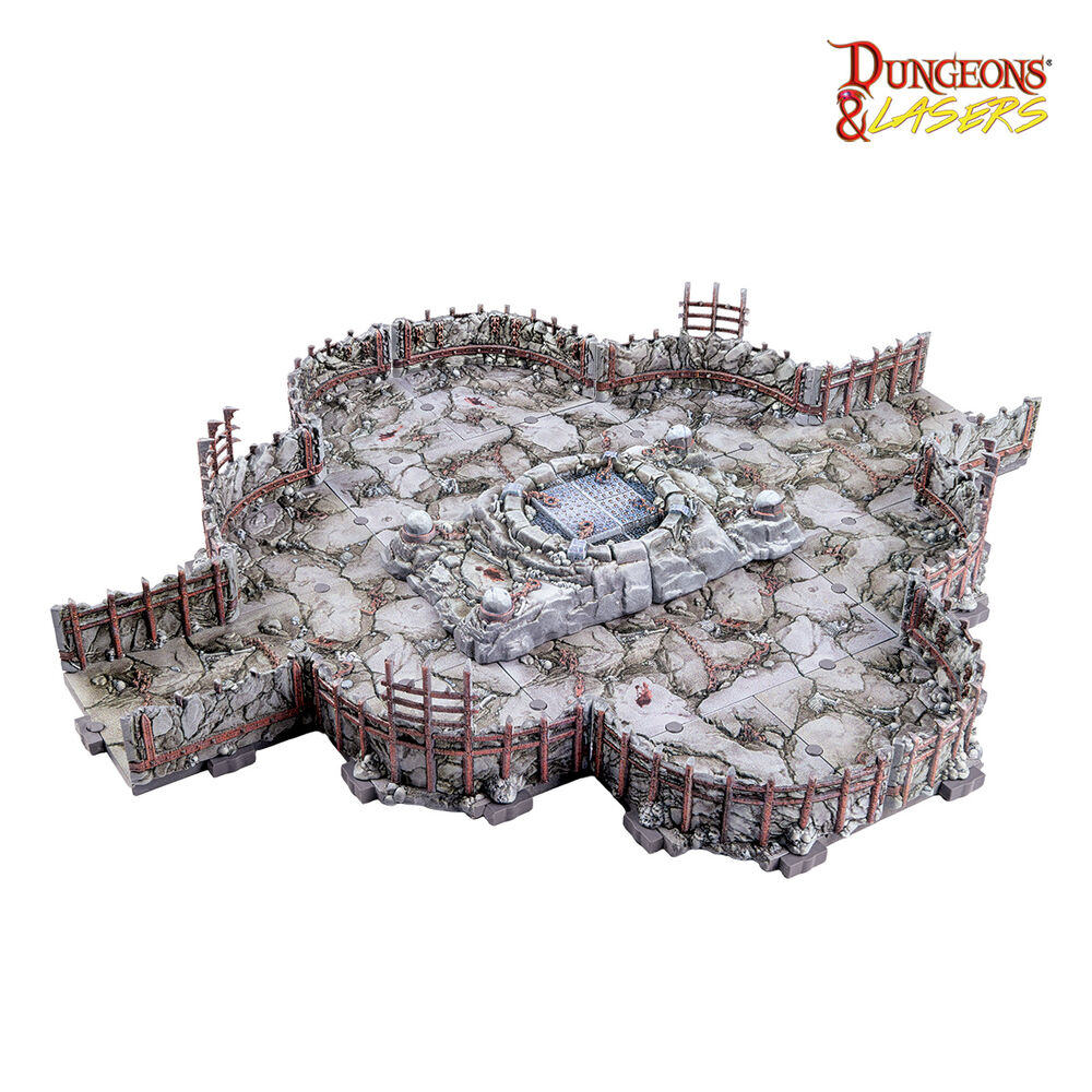 Tabletop-Spielgelände, Fantasy-Ruine, Steinplatten, Befestigte Arena, Miniaturkulisse