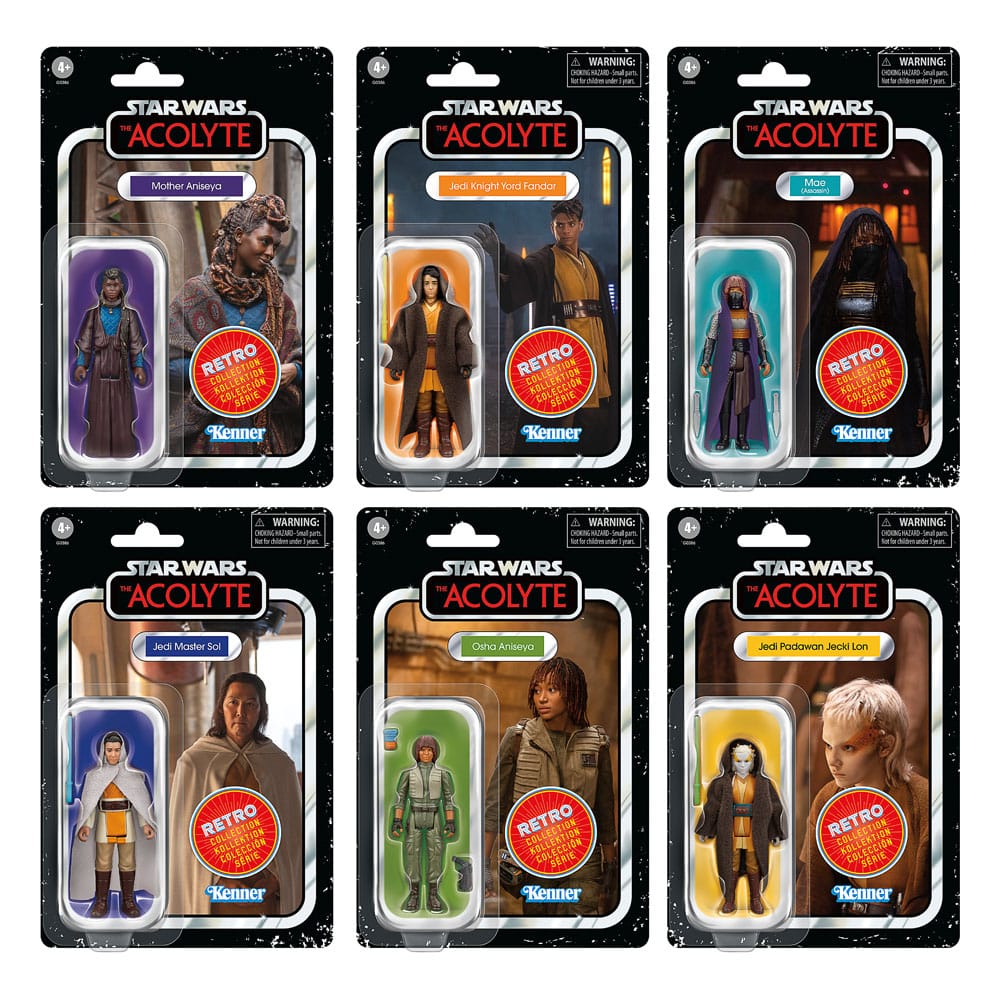 Star Wars AF: Retro Collection Acolyte 6er Set Mother Aniseya/Yord Fandar/Mae/Sol/Osha Aniseya/Jecki Lon 10cm Person, Erwachsener, Weiblich, Frau, Comics