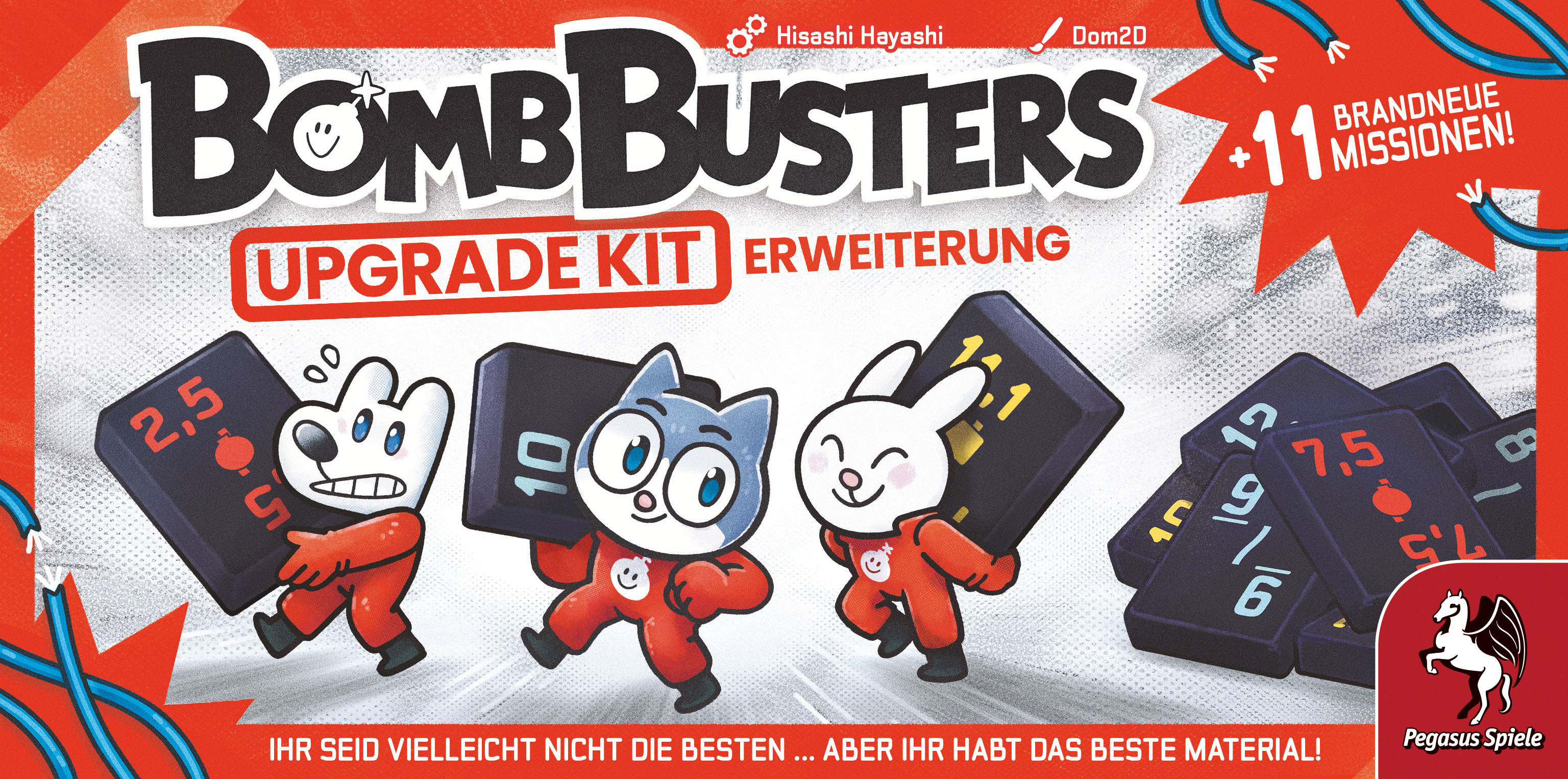 Brettspiel-Erweiterung, Upgrade-Kit, Zahlenplättchen, Kooperationsspiel, Bombenmotiv