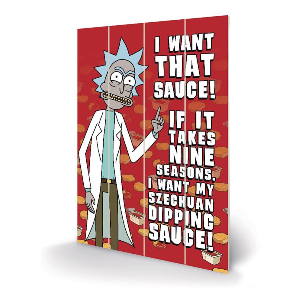 Rick and Morty: Holzdruck Szechuan Sauce 40x59cm