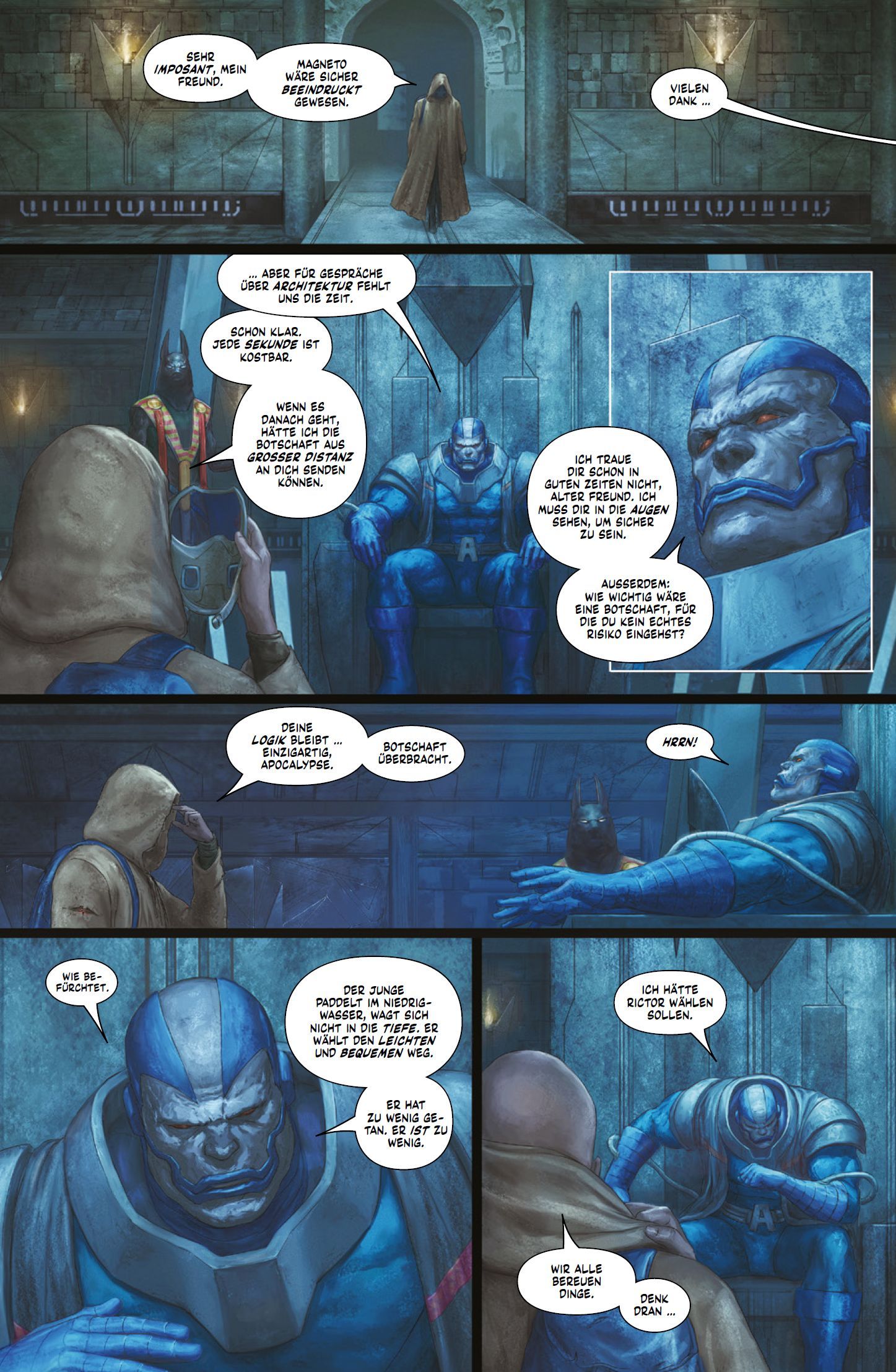 X-Men: Age of Revelation Bd.3 (von 3) Comic, Blaues Kostüm, Armor, Gehubelten Szene, Sturmtruppe?